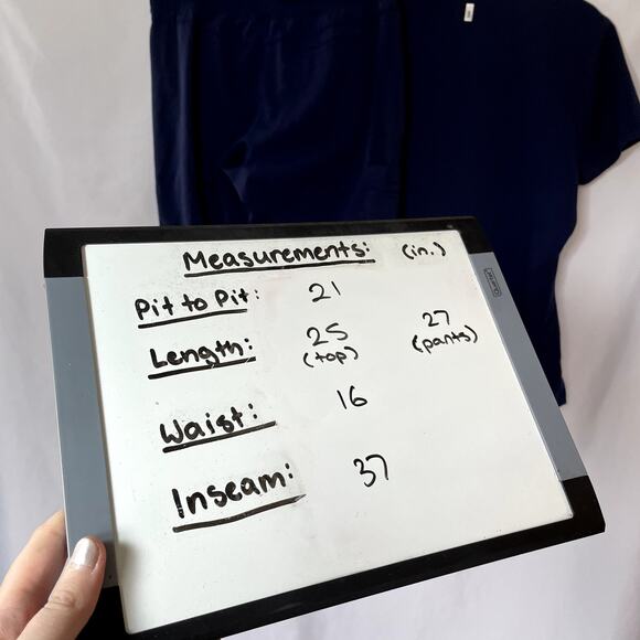 Grey's Anatomy by Barco spandex stretch navy blue scrubs set women's size M - Picture 6 of 7